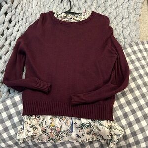 Blouse and sweater combo